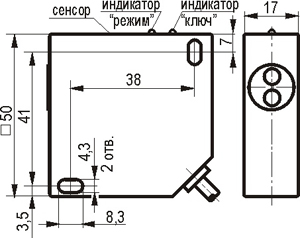 Габариты ODB I49A5-49N-25C5-LE